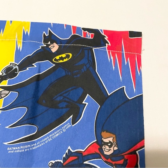 1996 DC Comics Batman and Robin Mr Freeze Twin Flat Sheet Bibb Company - Picture 7 of 16